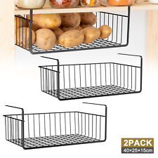 2er Set Regal Boden Hänge Korb Einhängekorb Metall Unter Schrank Küchen Schwarz