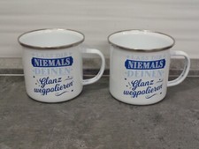 Schöne  Emaille Becher mit Aufschrift !