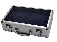 Alu Uhrenkoffer für 12 Uhren