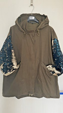ZARA Damen Parka Military Pailletten Ärmel  Gr. 38 40 Oliv Grün Khaki
