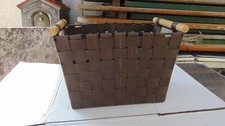 gut erhaltener Korb braun  L 32 cm B 20 cm H 22 cm mit Stoff