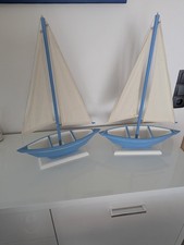 2 x Segelschiff Holz und Stoff