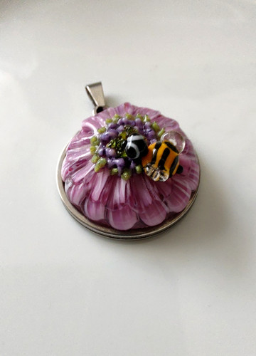 Anhänger blume mit - "blume, biene"