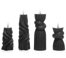 ELAMBIA 4 LED-Kerzen Design-Formen Flamme Luma, Timer Höhe 15cm & 25cm