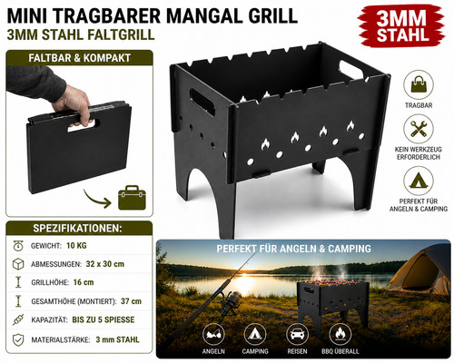 3mm mini mangal 32x30x37cm - 3mm,