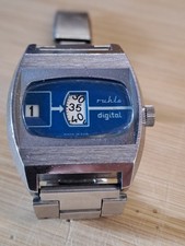 Ruhla Vintage Scheibenuhr Digital Armbanduhr Uhr mechanisch Handaufzug UMF 24