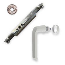 Schüco Reparaturset Getriebe, Griff und Rosette RAL9016 Alu-Fenster (DIN RECHTS)