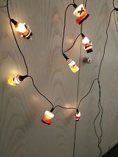 Lichterkette 20 Figuren Weihnachtsmann Schneemann Stiefel Kunststoff 3,70m+2x1,5