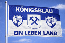Fahne königsblau leben lang - königsblau,