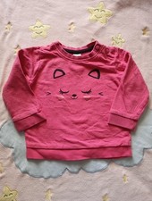Pullover Sweat Mädchen Katzengesicht Gr. 80