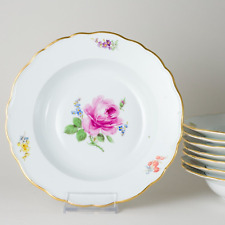 Meissen 8 x Suppenteller Bunte Blume 2 24 cm 1. Wahl Pfeifferzeit unbeschädigt