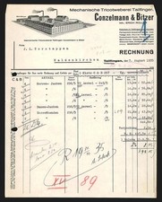Rechnung Tailfingen 1935, Conzelmann & Bitzer, Mechanische Tricotweberei, Das H 