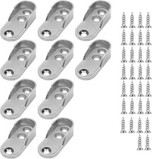 10 Stück Kleiderstange Halterung Vernickelter Stahl