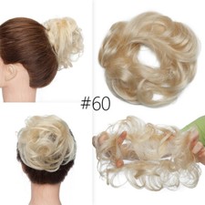 Haargummi Scrunchie Dutt Haarteil Dick Remy Echthaar Lockig Bun Haarverlängerung