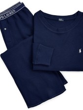Polo Ralph Lauren Damen Pyjama Club Waffle Schlafanzug NachtwÃ¤sche