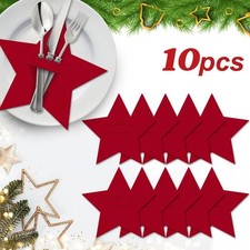 TOP WEIHNACHTEN ADVENT  Bestecktaschen Stern aus Filz  im 10er Set-