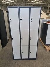 C+P Schließfachschrank Locker 9 Abteile anthrazit grau 90cm breit