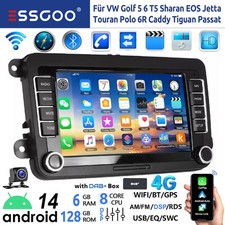 DAB+ Android14 6+128G Carplay Autoradio GPS 4G Für VW GOLF 5 6 Passat Tiguan EOS