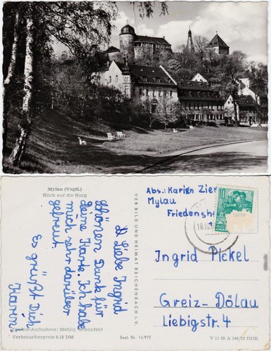 Mylau straßenpartie und blick - mylau,
