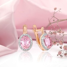 Rose rose gold 585 earrings