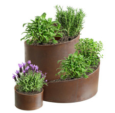 mucHome Kräuterspirale Kräuterschnecke Kräuterbeet aus Metall 58,5x43x41cm Rost