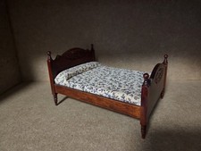 Miniatur Puppenhaus Maßstab 1:12 Vintage Einzelbett Schlafzimmer Möbel Zubehör