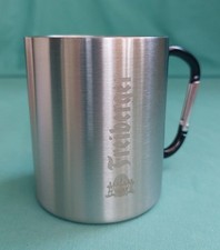 original Freiberger Bier-Trinkbecher Edelstahl mit Karabiner neu Thermobecher