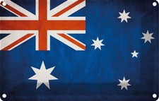 Blechschild 20x30 cm Australien Fahne Flagge Wappen Deko Geschenk Metall Schild
