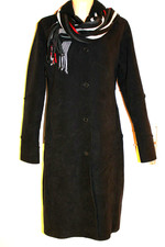 schwarz 36 38 S M  faux Fell Pelz Mantel Jacke Parka Poncho schick modern wM015s