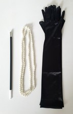 Burlesque Set Perlenkette Handschuhe Zigarettenhalter Kostüm neu OVP