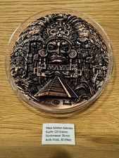 Kupfer Aztekenkalender 220g / 7 Oz Antikfinish 3D Medaille
