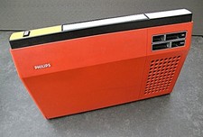 Philips 423 - Tragbarer Koffer Plattenspieler 70er rot / Vintage / TOP