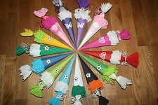 6 kleine Mini  Schultüten