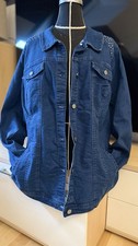 Jeansjacke Mit Strass Blau XXXL 46
