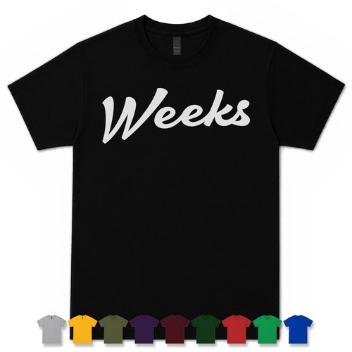 Weeks retro script shirt - script, t-shirt