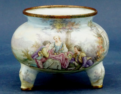 Limoges vase messing emaille - limoges,