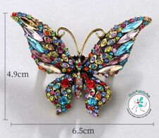 Brosche Schmetterling bunt 5 x 6,5 cm Retro Amulett Glücksbringer Geschenkidee