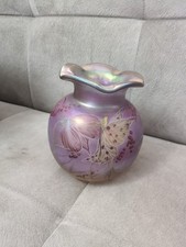  Poschinger Vase, signiert: Brunner, Glasmalerei, Jugendstil