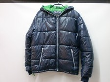 blaue Kapuzen Stepp Jacke Gr