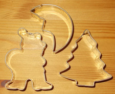 Ausstecher Wichtel / Zwerg 7cm Tanne Mond Tiefe Metall Lebkuchen Ausstechformen