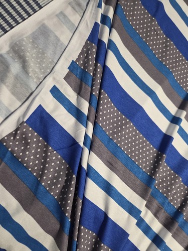 Viskose streifen blau grau - streifen,