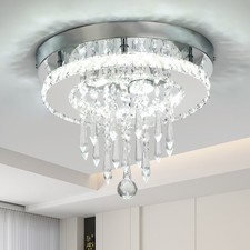 LED Modern Kristall Deckenleuchte Dreifarbig Dimmbar Deckenlampe Schlafzimmer