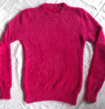 Damen Pullover Flauschgarn weich leicht Größe M Pink Langhaar