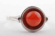 Koralle Ring 800 er Silber 7mm Ringgröße Gr 54 17,2mm Top! -