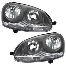 Scheinwerfer Set für VW Golf 5 03-09 + GTI + Jetta in Schwarz H7 H7 Halogen LWR