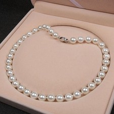 Weiße collier perlenkette - weiße,