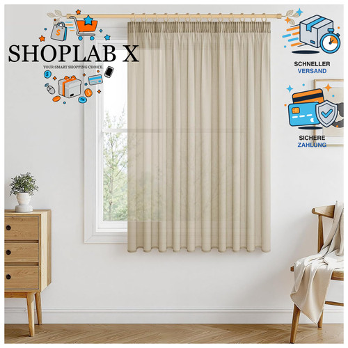 Gardinen transparent beige - gardinen,
