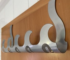 TCM Türgarderobe Hängegarderobe Hakenleiste Wellenoptik B40 cm silber-grau