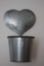 Wandpflanzer Wand Pflanztopf Zink Metall Wandhänger Blumentopf Wandhalter gebr.