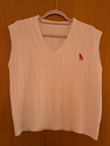 Strickweste creme weiß s - strickweste,
